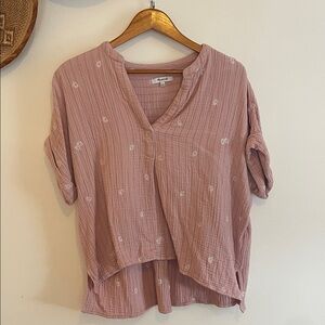 Madewell Mauve Textured Blouse